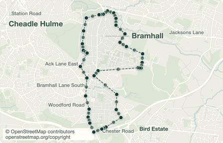 Static preview of the same campaign target boundary, selected with vertex and midpoint editing handles. No recorded routes are shown.